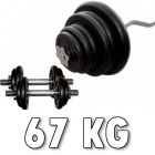 Rautainen käsipainosarja 67 kg mutkatangolla G-CHS-67