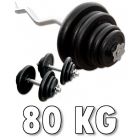 Rautainen käsipainosarja 80 kg mutkatangolla G-CHS-80