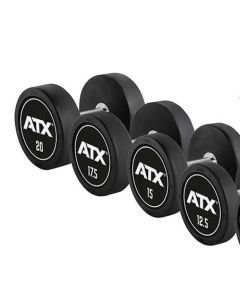 ATX® PRO-Style käsipainosarja logolla ja mustalla pohjalla 5 - 30 kg RDB-ATX-Satz-5-30-ATX logo on black background