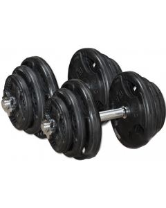 Säädettävä kumitettu käsipainosarja 2 x 20 kg
