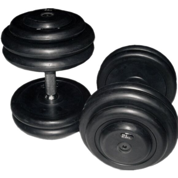 Kumitetut kiinteät käsipainot 2 x 34 kg